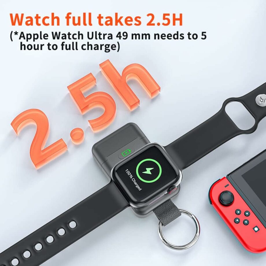 HUOTO Mini Ładowarka Magnetyczna do Apple Watch – Inteligentny Brelok USB